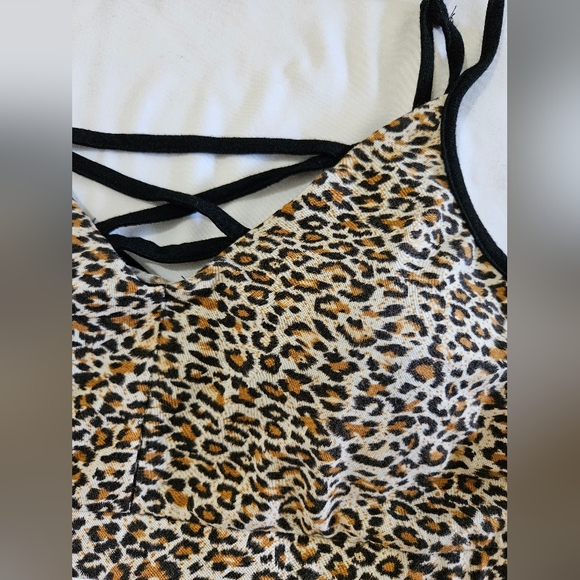 Women's Doe & Rae Criss Cross Leopard Print Bralette Size Small-NEW - Picture 6 of 8
